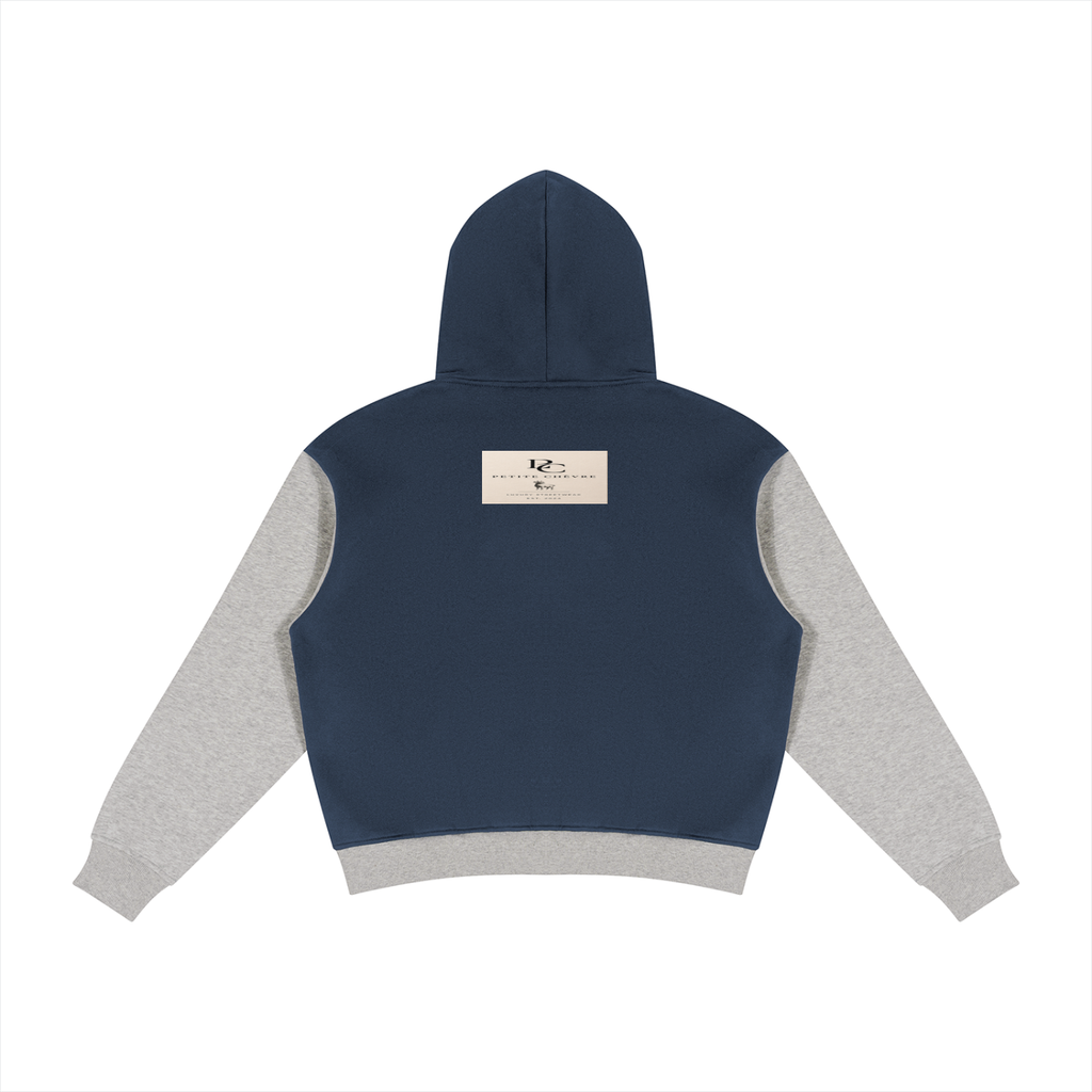 Unisex Color Block Fleece Full Zip Hoodie