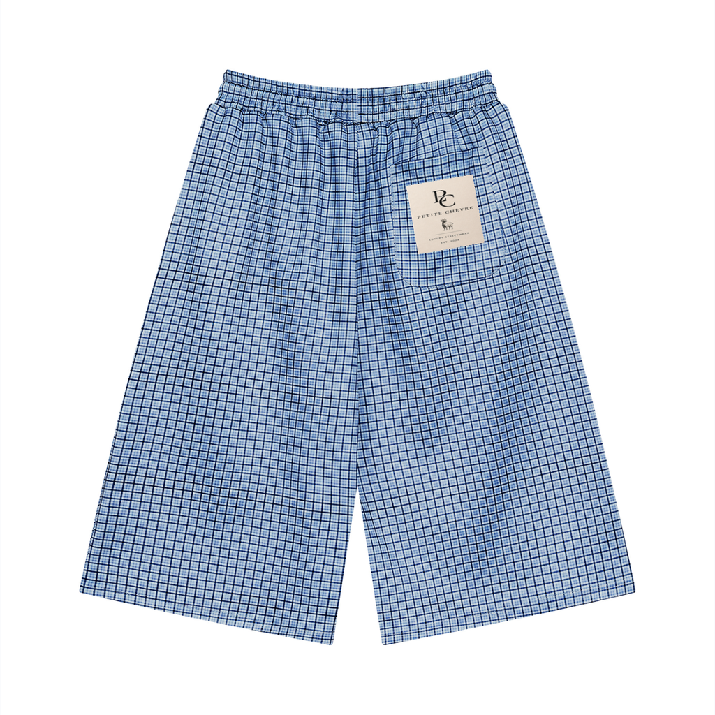 Unisex Plaid Drawstring Shorts