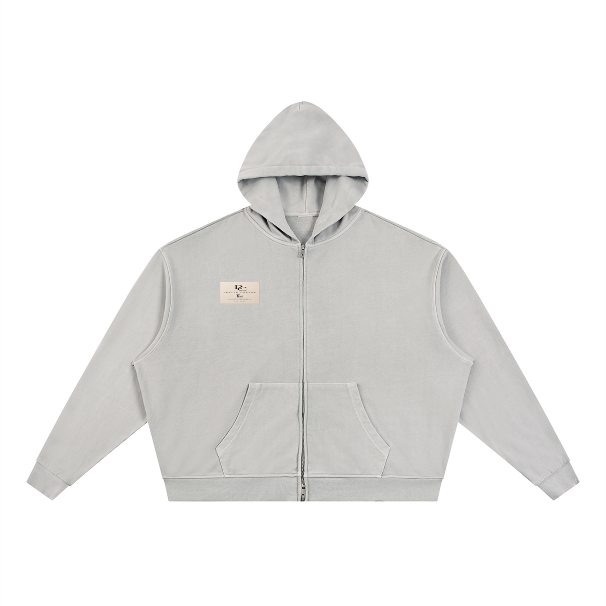 Unisex Vintage Wash Full Zip Boxy Hoodie