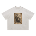 King of cups Washed Distressed Boxy Oversized T-Shirt