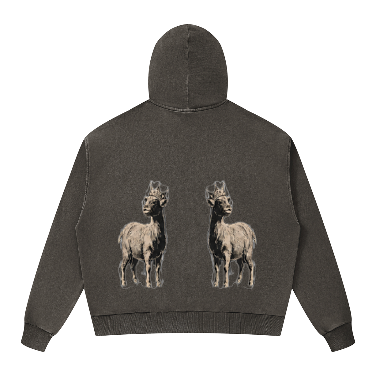 Unisex Mineral Wash Boxy Full Zip Hoodie