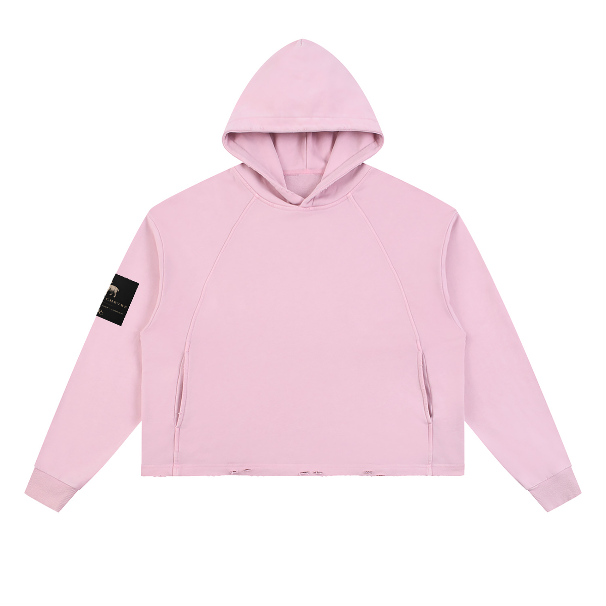 Vintage Washed Frayed-Hem Hoodie (multiple colors)