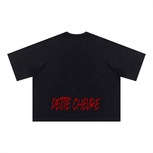 Long live the Goat - Tupac Mineral Wash Boxy Waffle T-Shirt