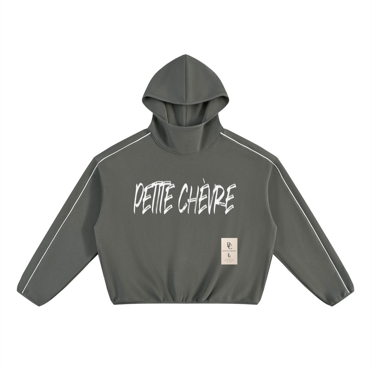 Unisex Boxy Piping Fleece Hoodie