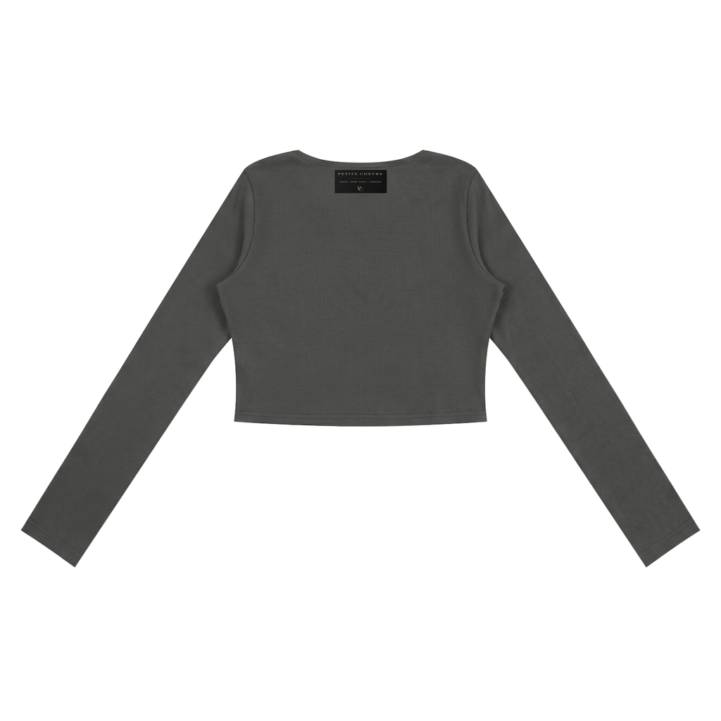 Women's Ruched Long Sleeve Crop T-Shirt