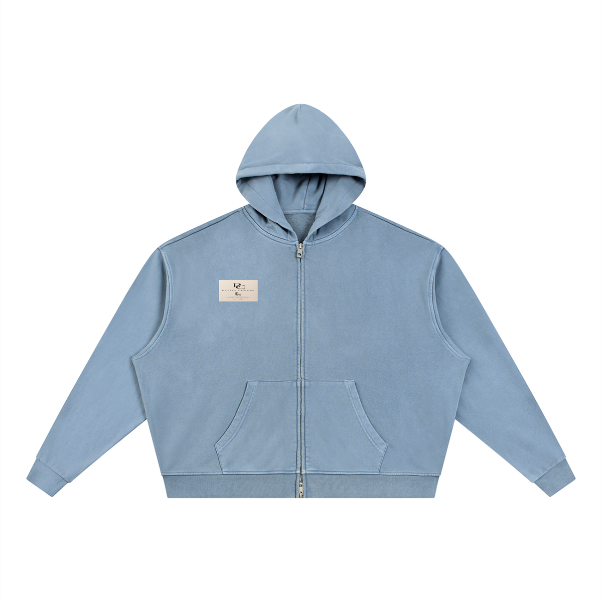 Unisex Vintage Wash Full Zip Boxy Hoodie