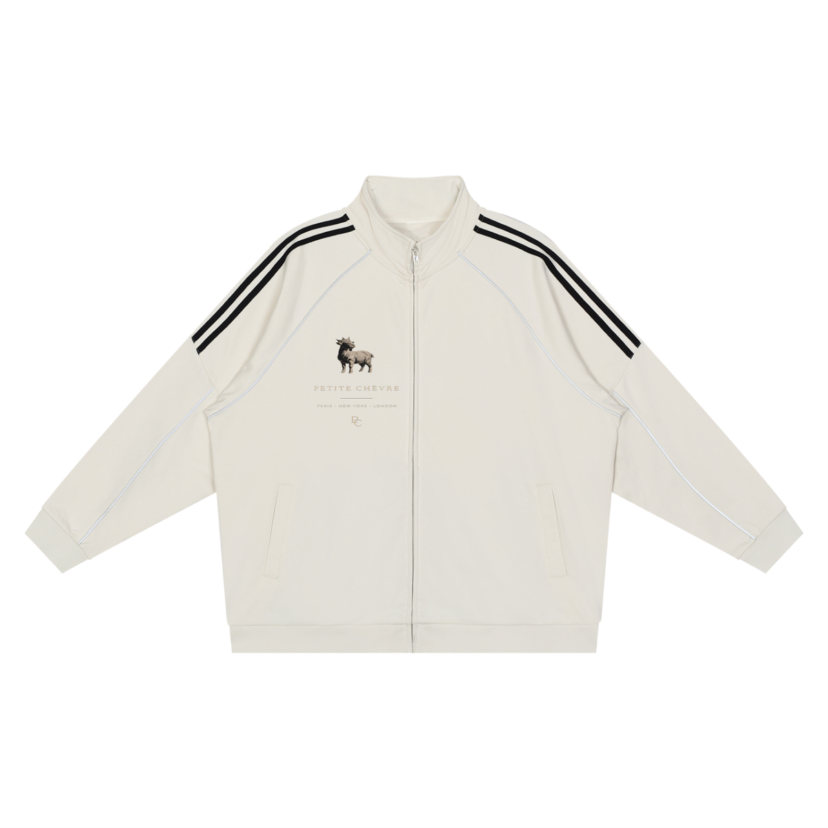 Reflection Striped Raglan Sleeve  Jacket