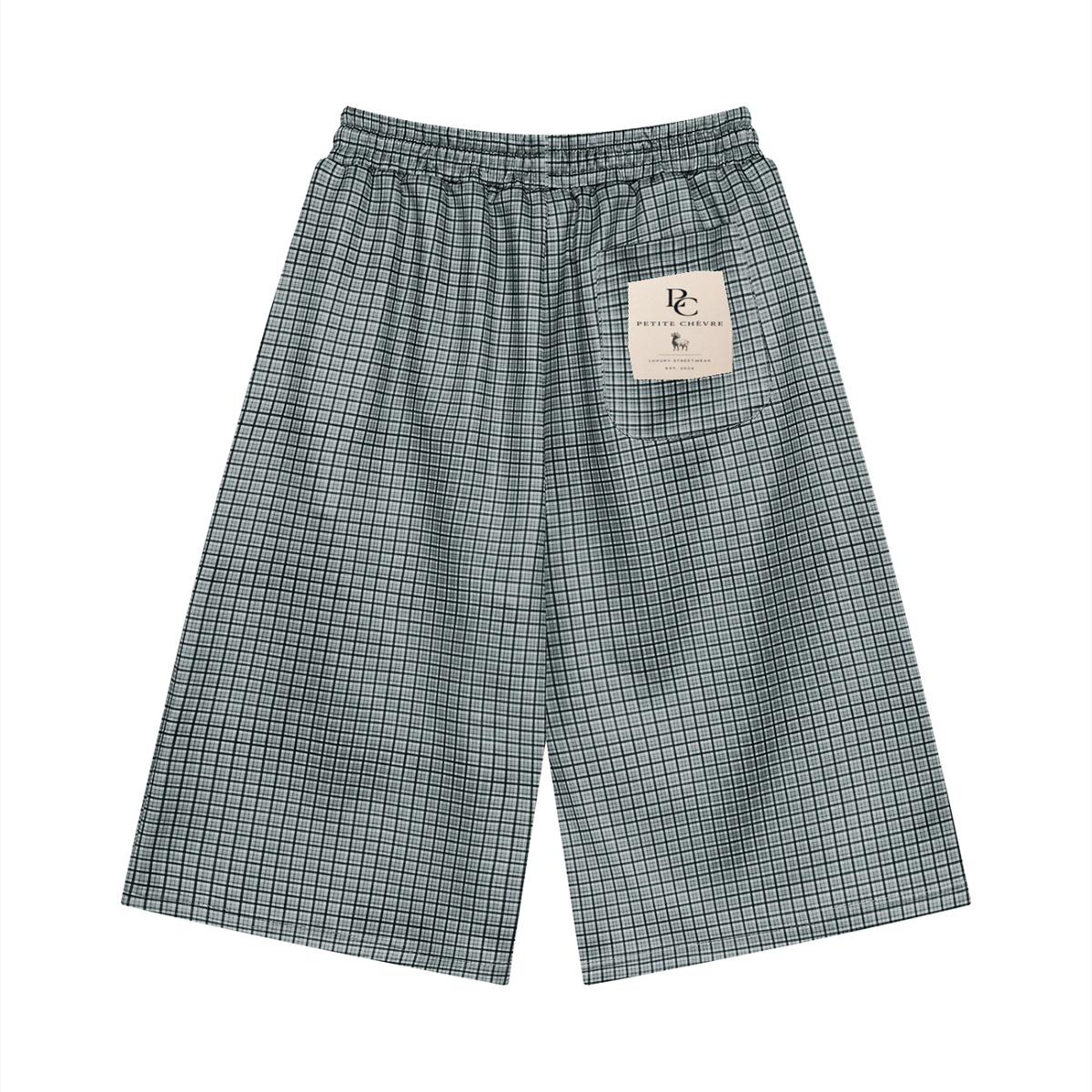 Unisex Plaid Drawstring Shorts