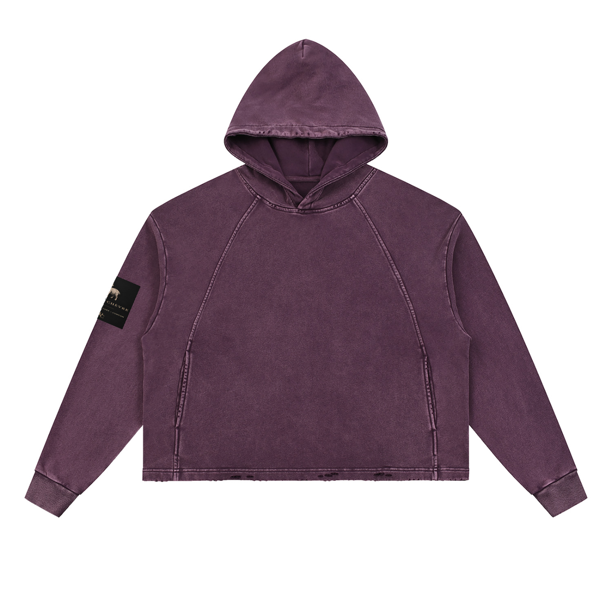 Vintage Washed Frayed-Hem Hoodie (multiple colors)