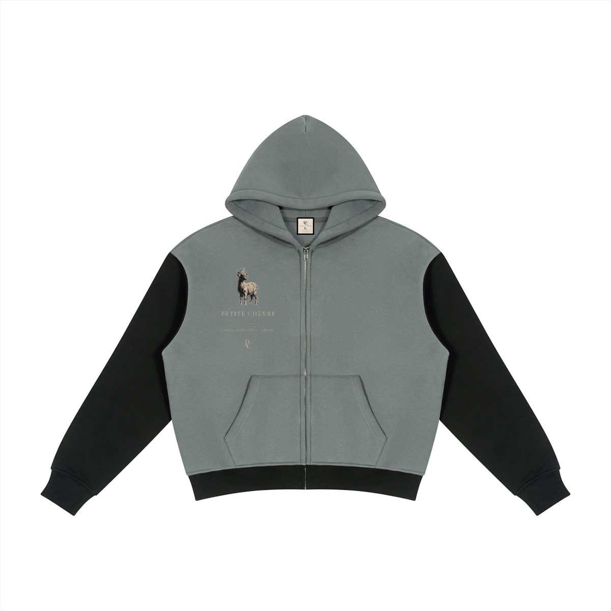 Unisex Color Block Fleece Full Zip Hoodie