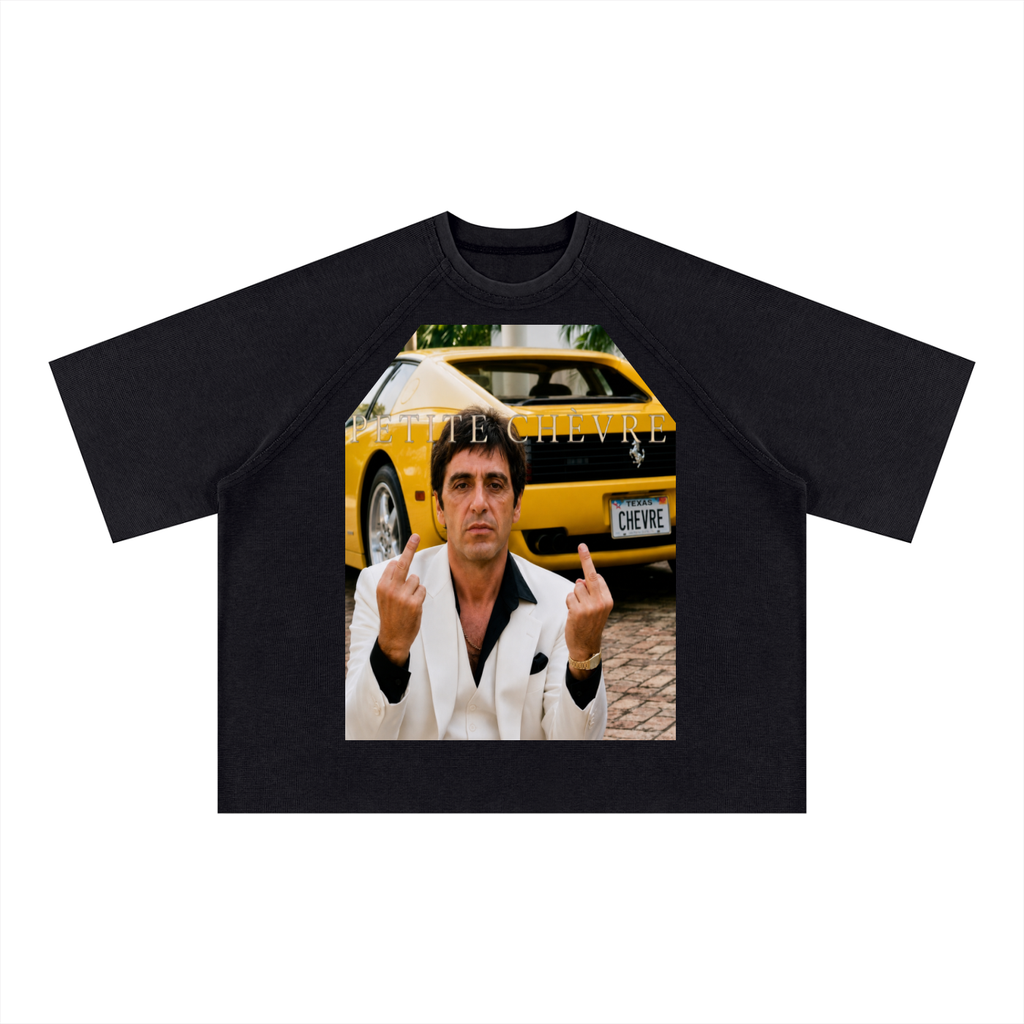 Tony Montana Mineral Wash Boxy Waffle T-Shirt (multiple colors)