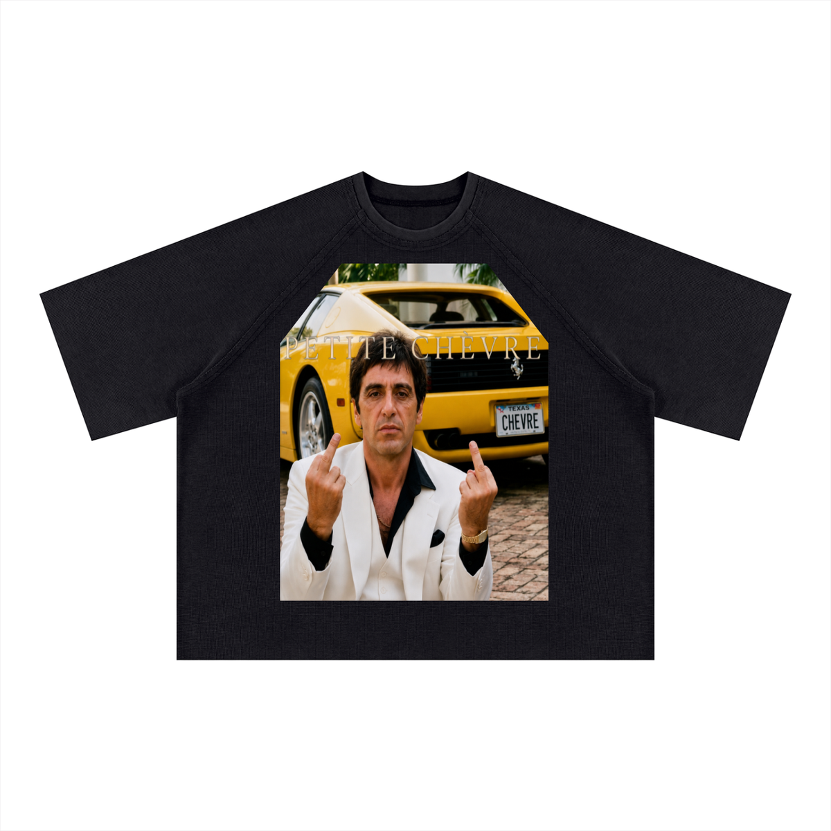 Tony Montana Mineral Wash Boxy Waffle T-Shirt (multiple colors)