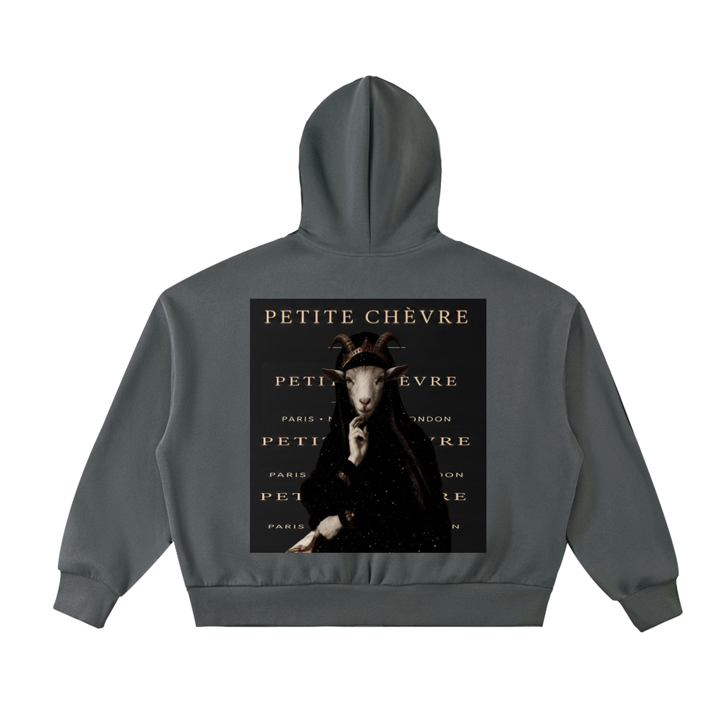 Street Goth Fleeced Full-Zip Boxy Hoodie