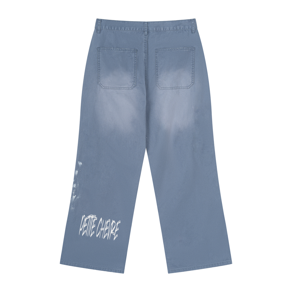 Men's Vintage Wash Splatter Denim Jeans