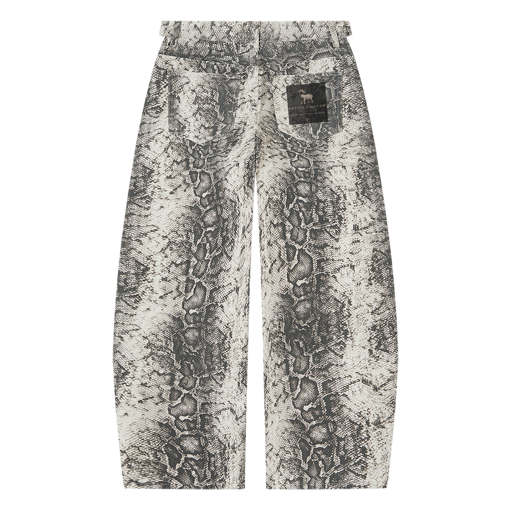 Men's Snake Print Barrel Leg Pants