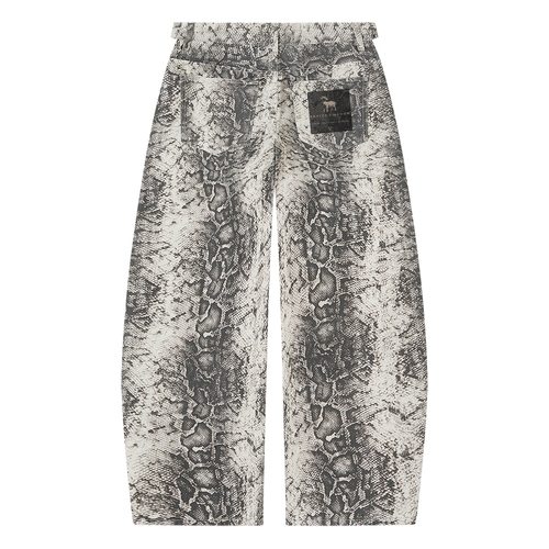 Men's Snake Print Barrel Leg Pants