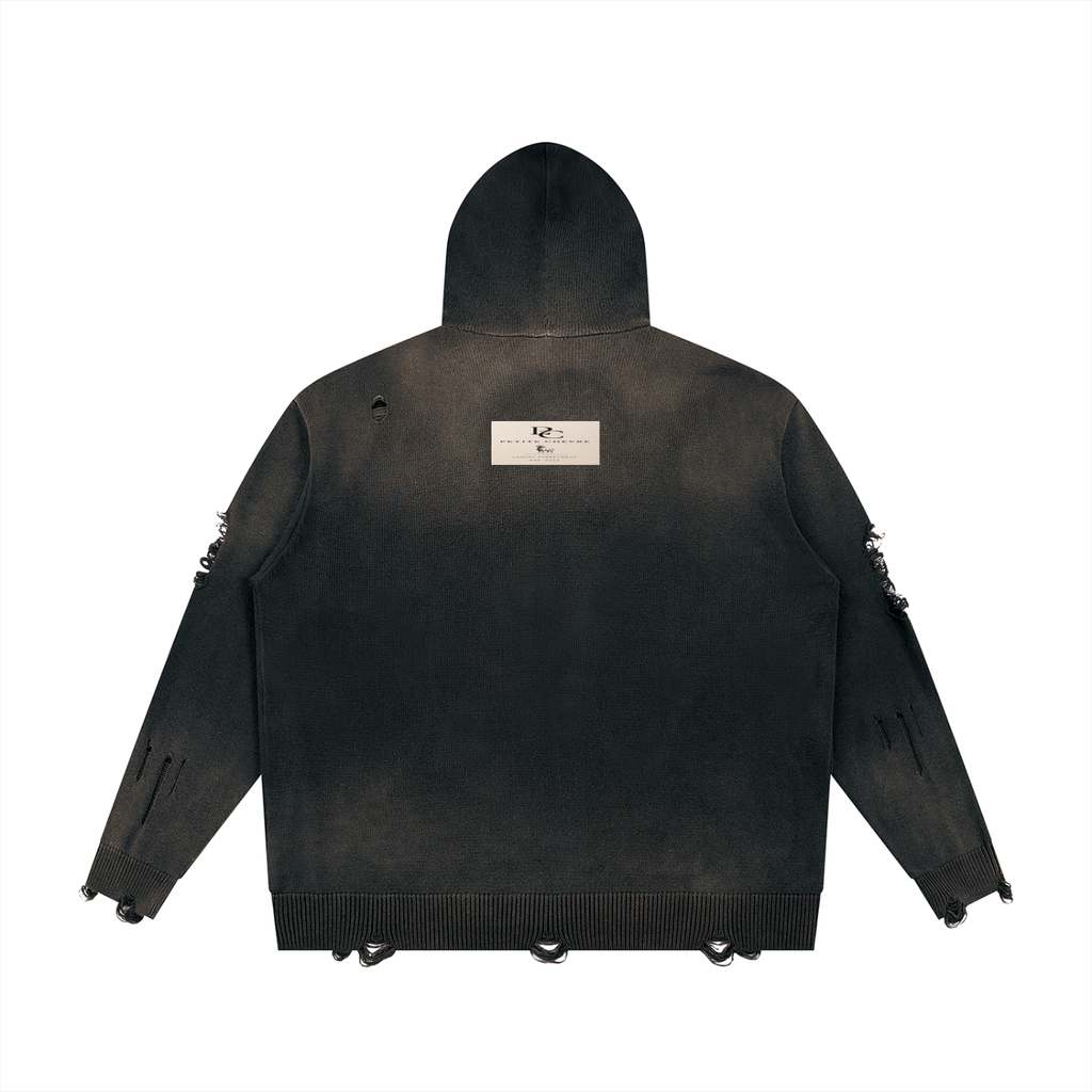 Distressed Full Zip Sweater (multiple colors)