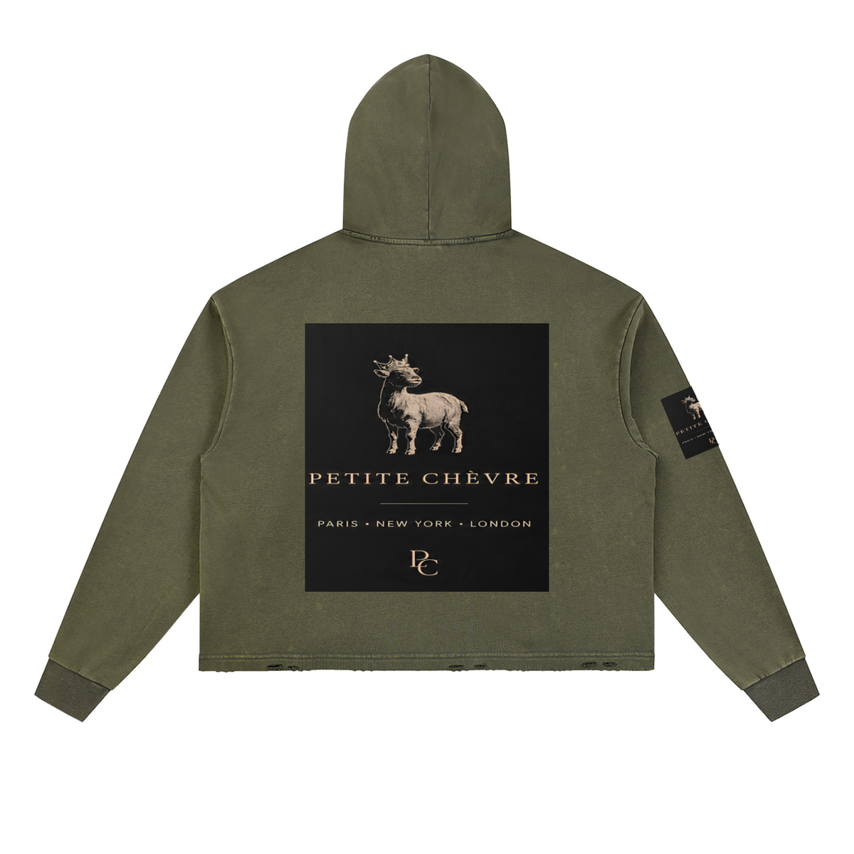 Vintage Washed Frayed-Hem Hoodie (multiple colors)
