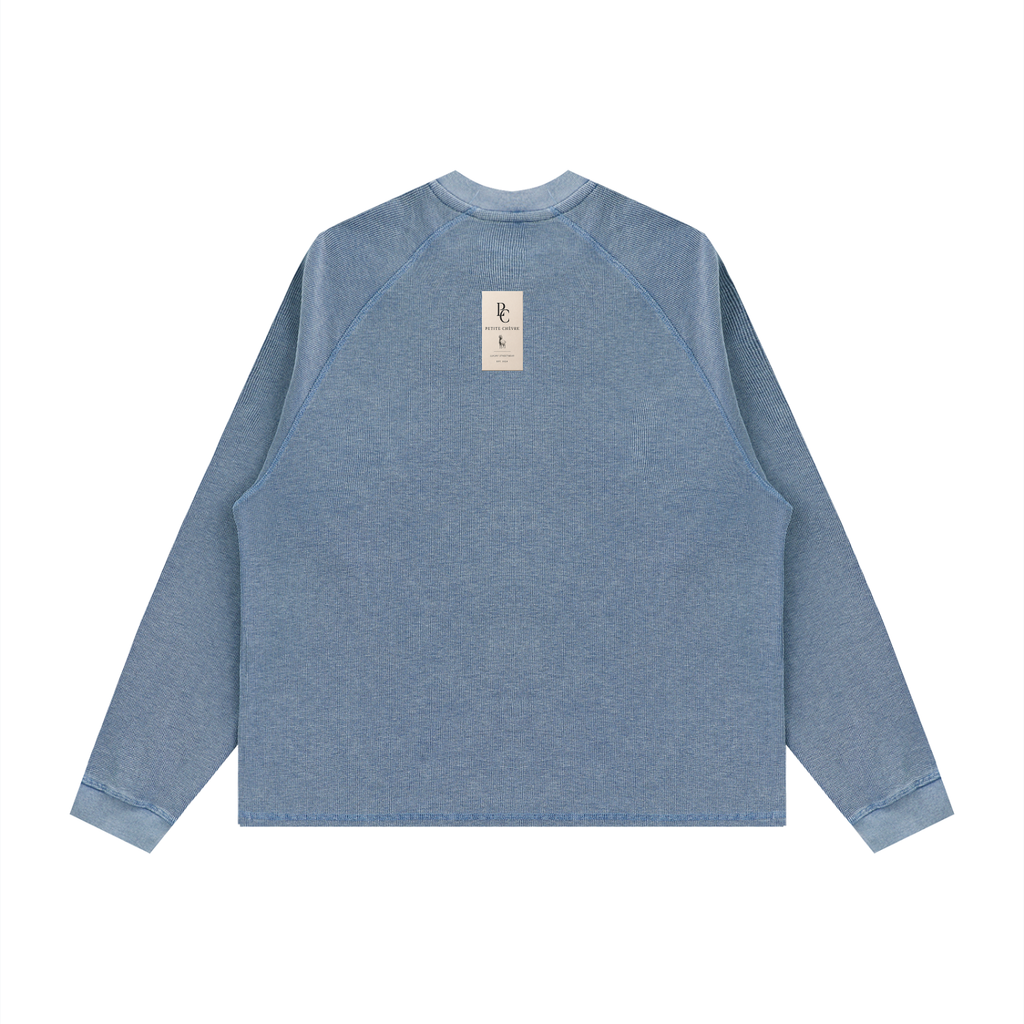 Unisex Vintage Wash Boxy  Waffle T-Shirt