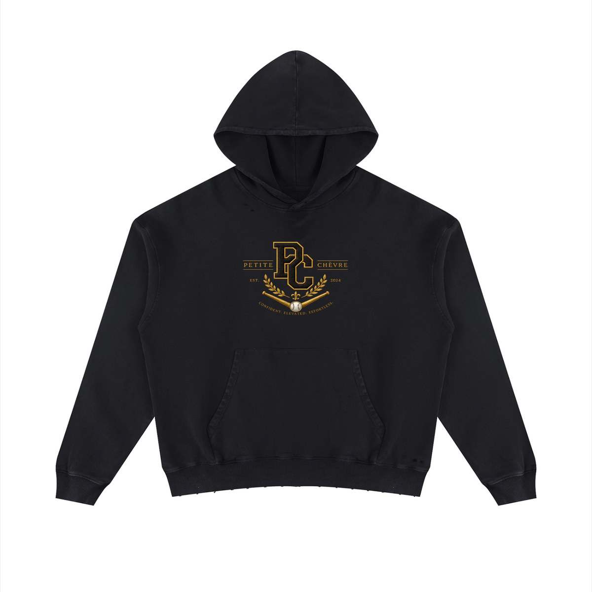 Unisex Mineral Wash Distressed Hoodie