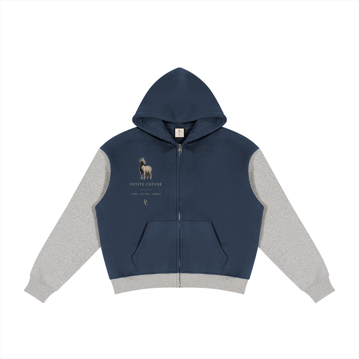 Unisex Color Block Fleece Full Zip Hoodie