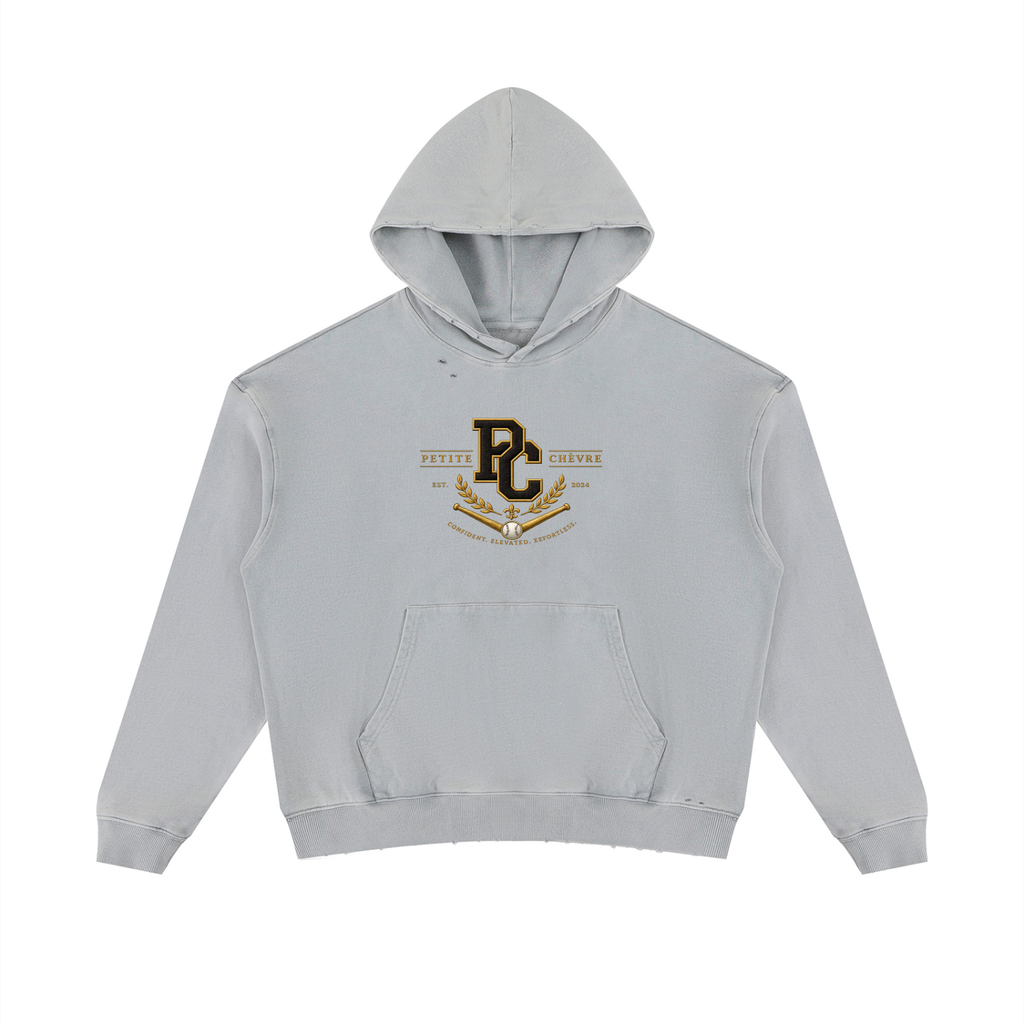 Unisex Mineral Wash Distressed Hoodie