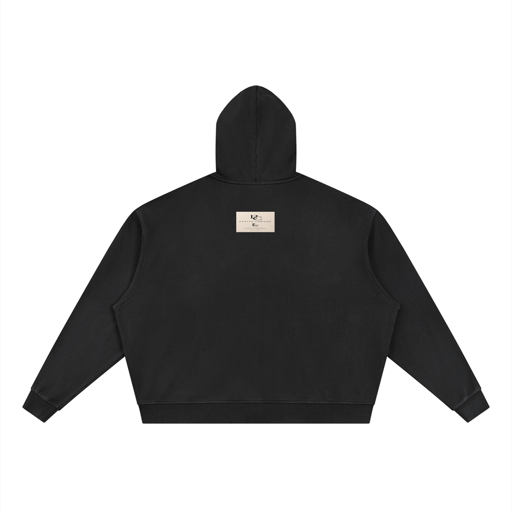 Unisex Vintage Wash Full Zip Boxy Hoodie