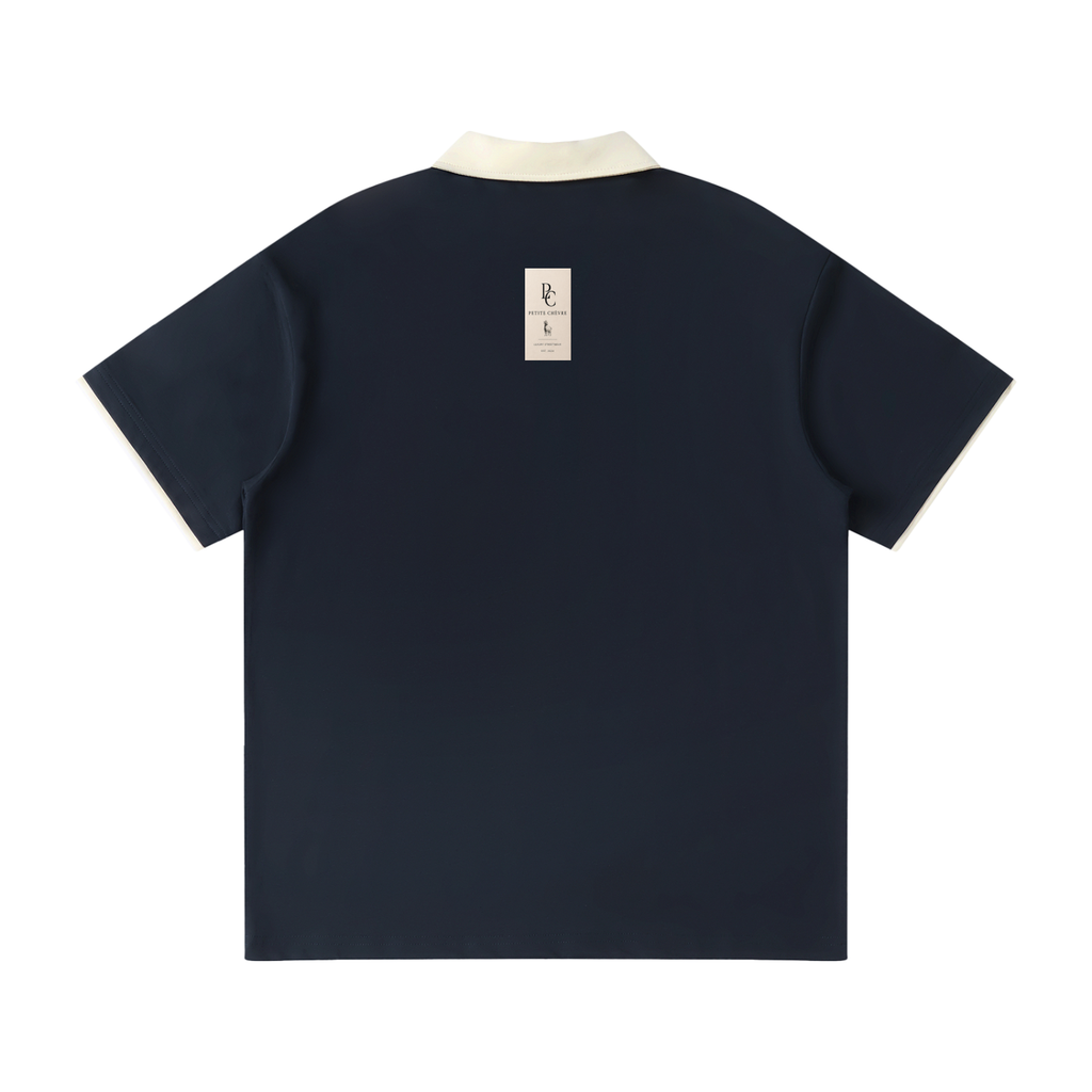 Contrast Collar Raglan Polo Shirt
