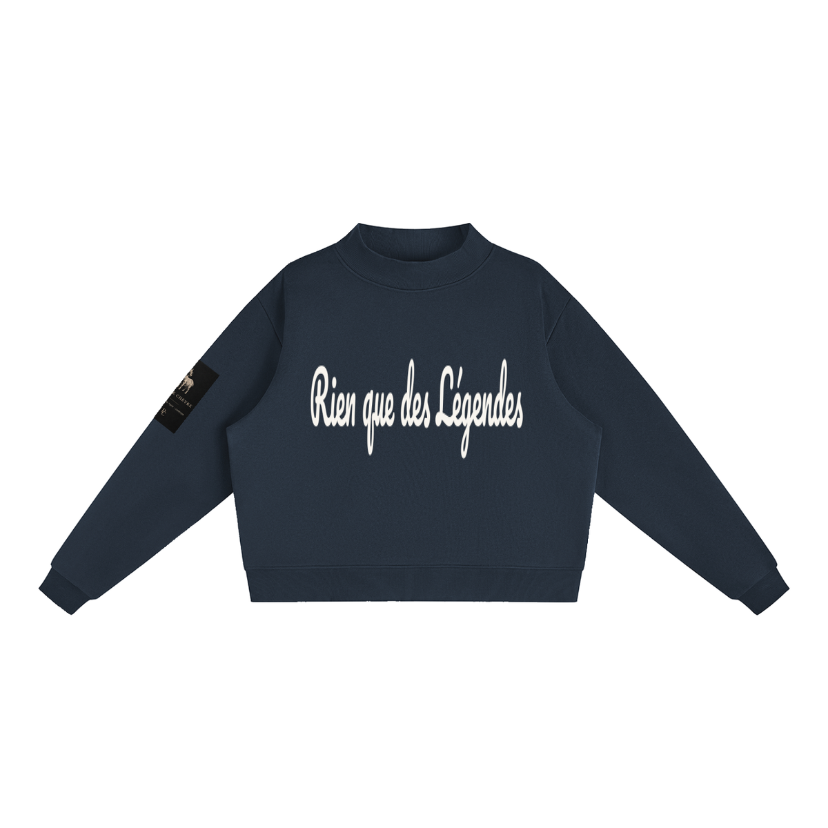Essential Fleece Mock-Neck Crew Sweatshirt