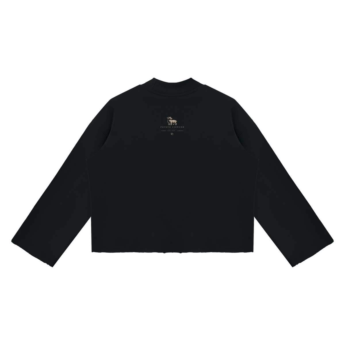 Unisex Mock Neck Raw Edge Boxy Sweatshirt