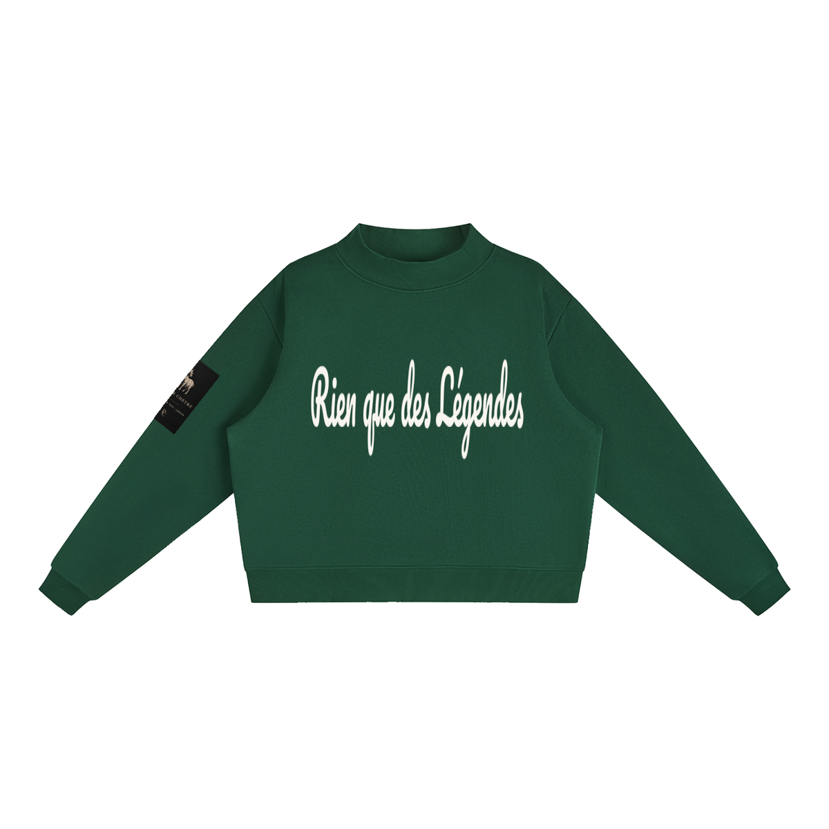 Essential Fleece Mock-Neck Crew Sweatshirt