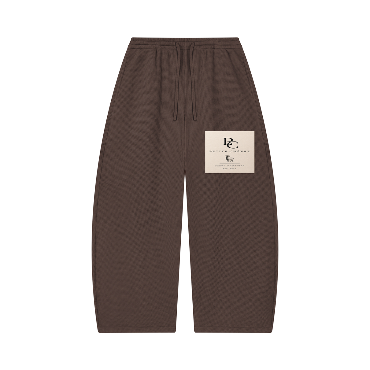 Unisex Waffle Barrel Leg Pants