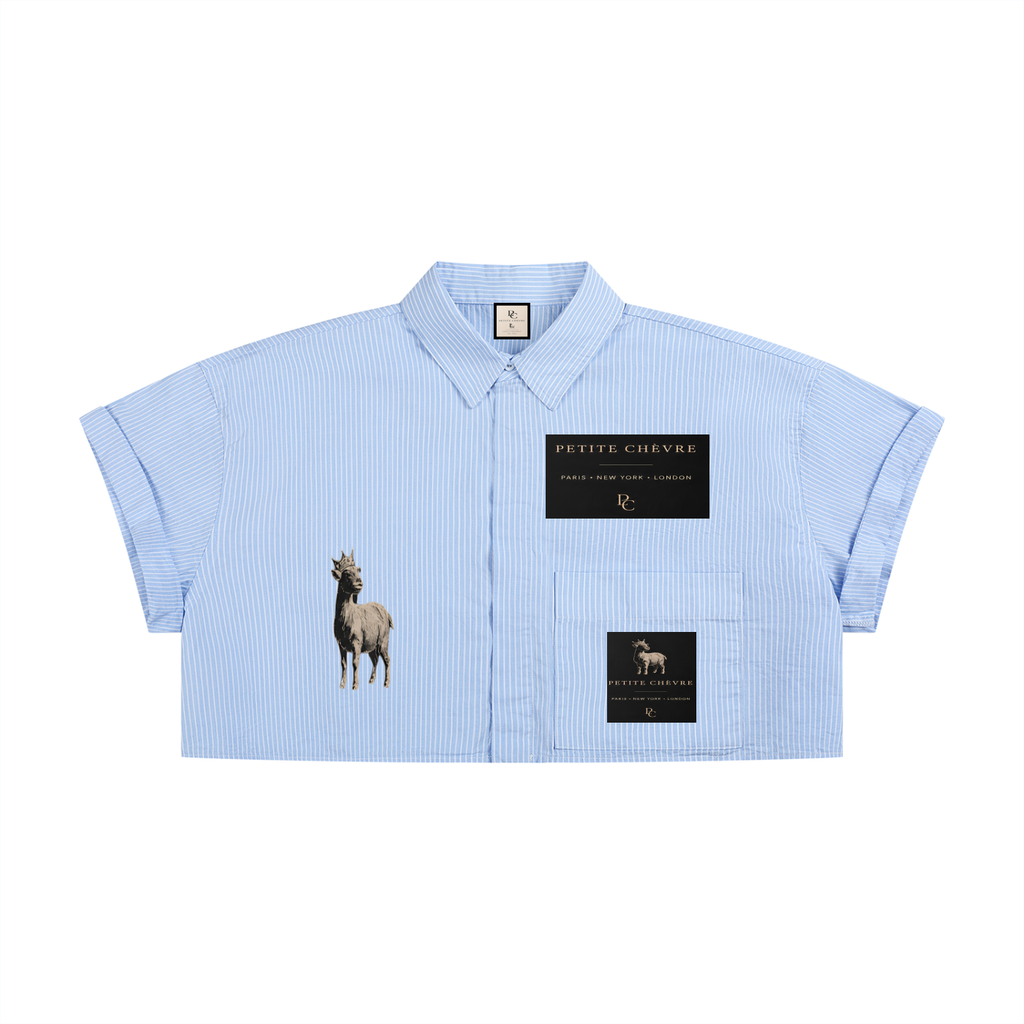 Women’s Striped Boxy Cropped Shirt