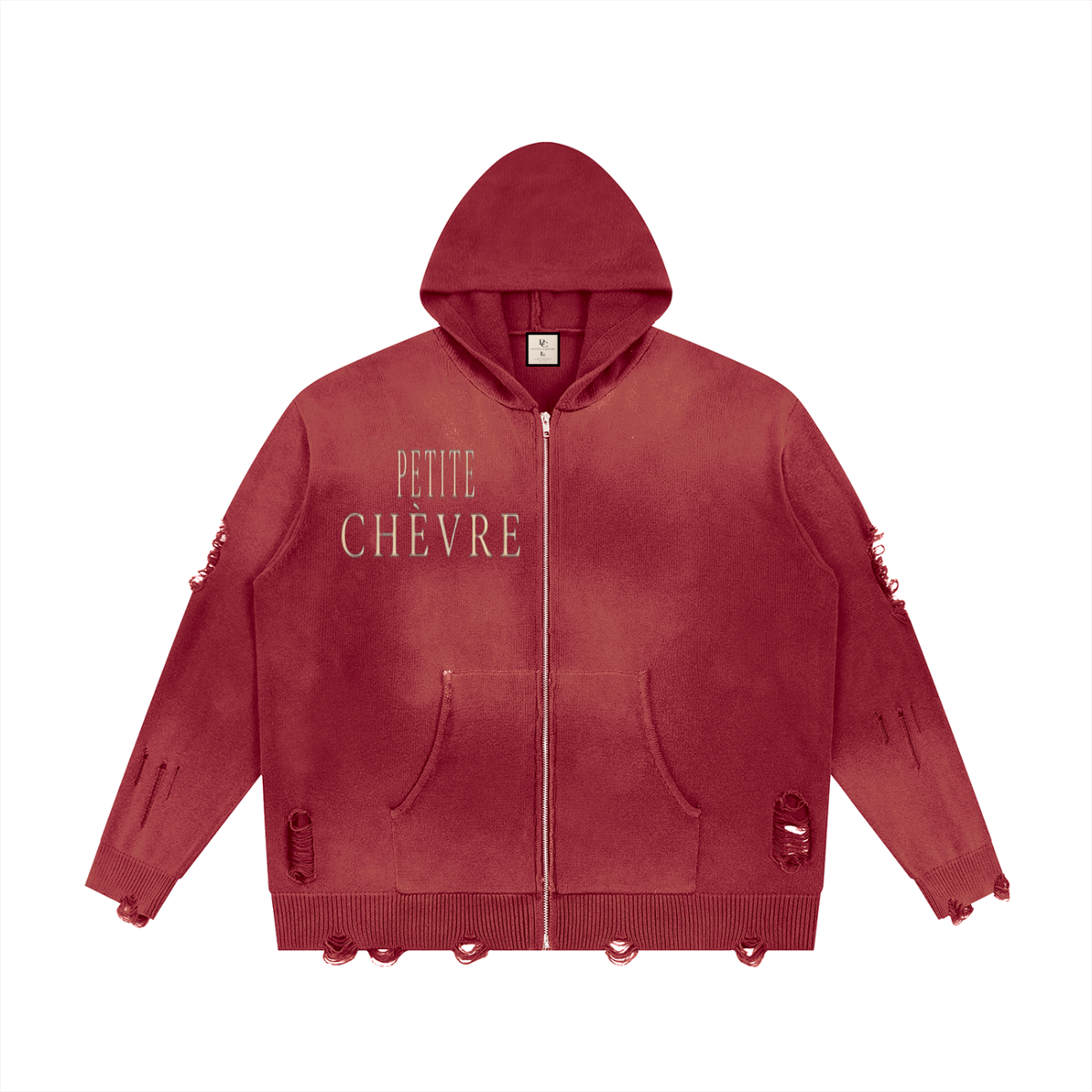Distressed Full Zip Sweater (multiple colors)