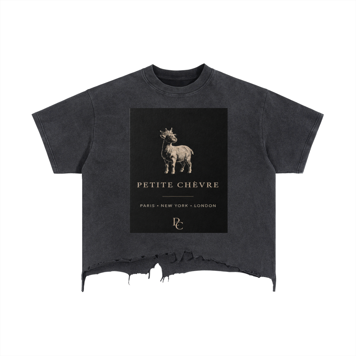 Vintage Wash Boxy Distressed Hem T-Shirt