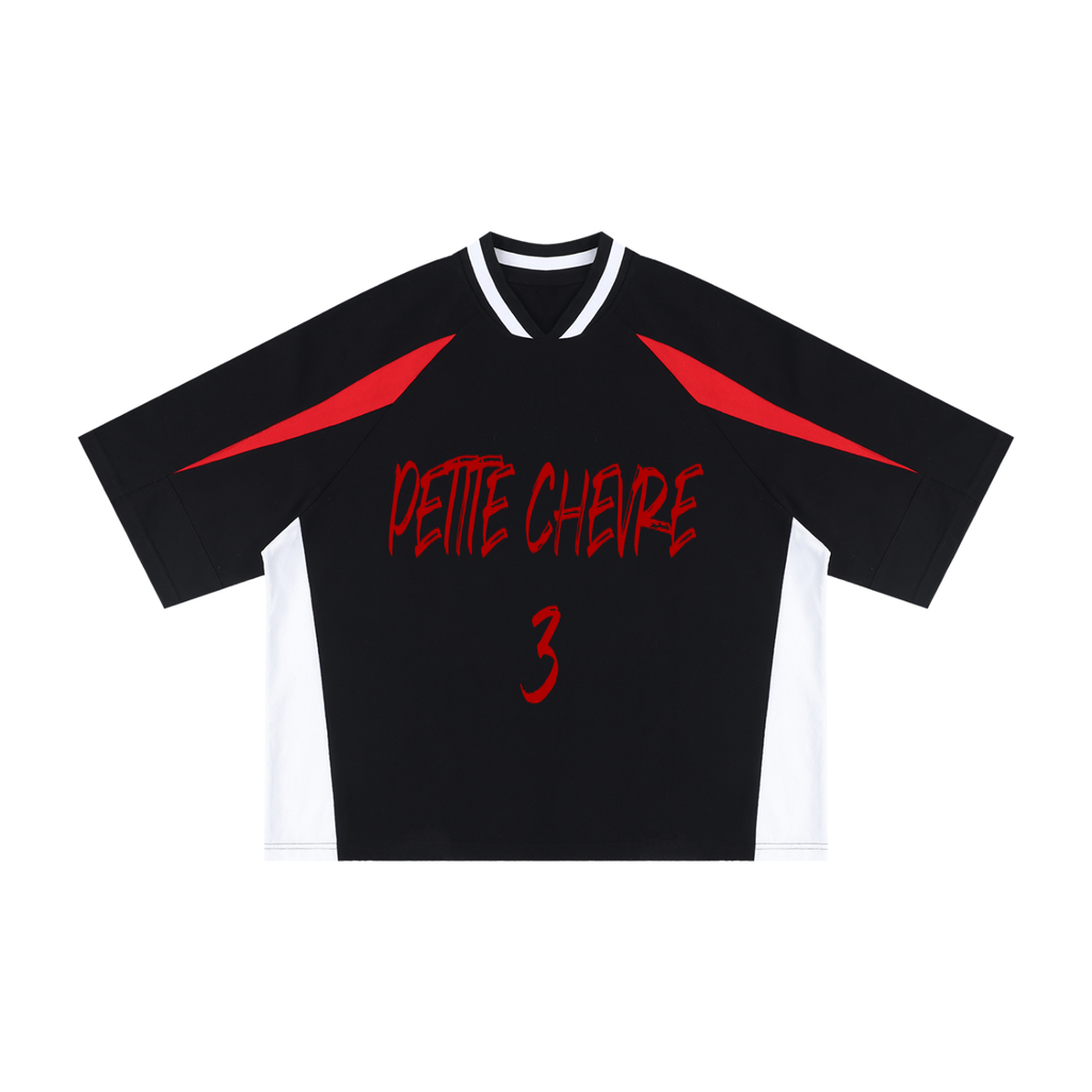 Unisex Oversized Color Block V-Neck T-Shirt
