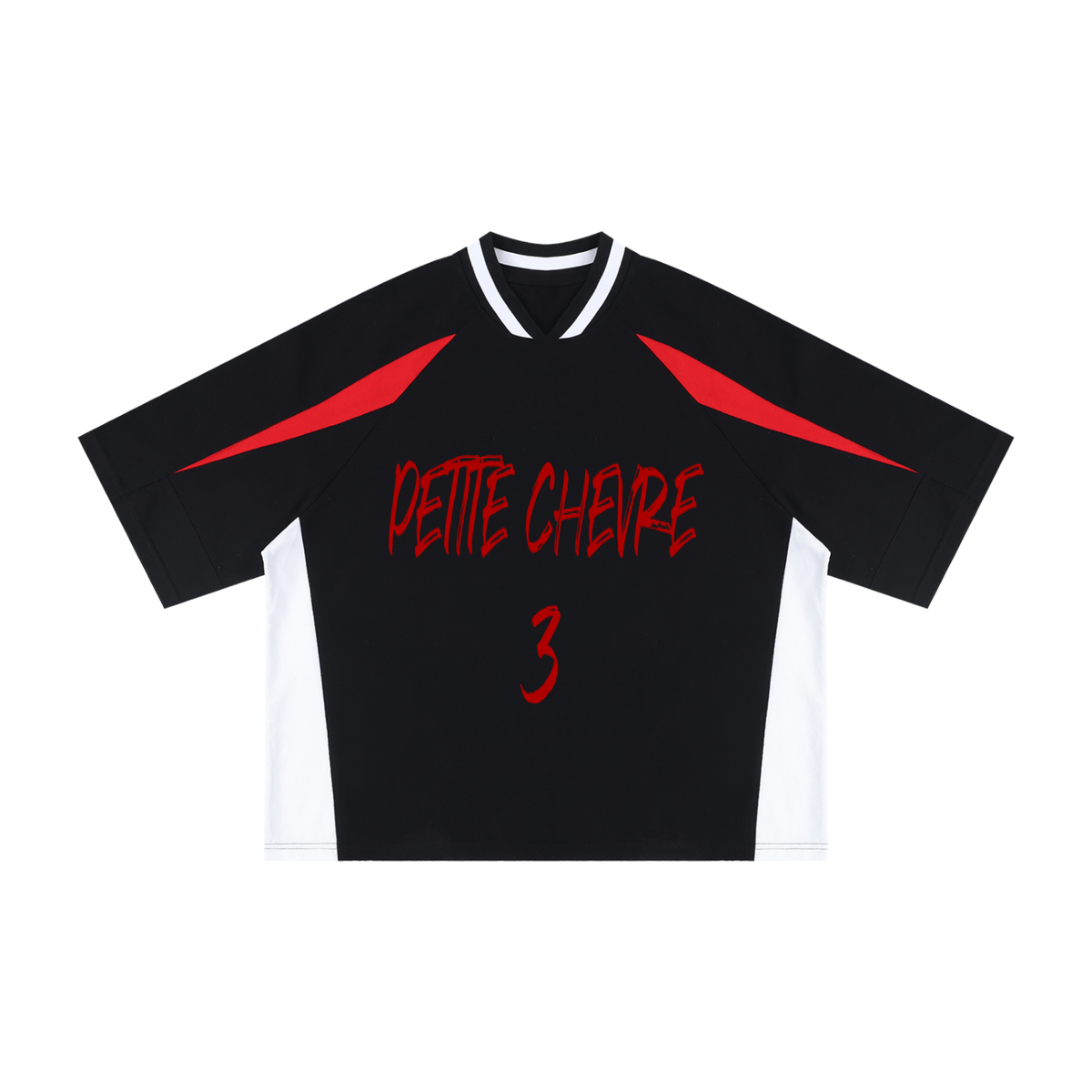 Unisex Oversized Color Block V-Neck T-Shirt