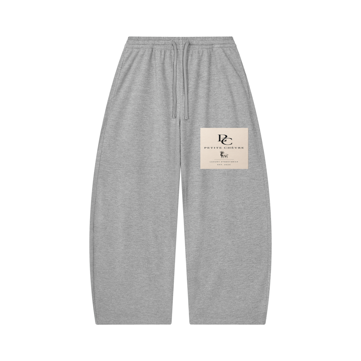 Unisex Waffle Barrel Leg Pants