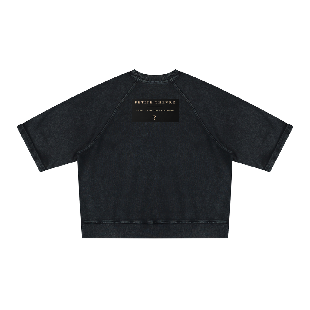 Unisex Vintage Wash Boxy Short Sleeve Sweatshirt