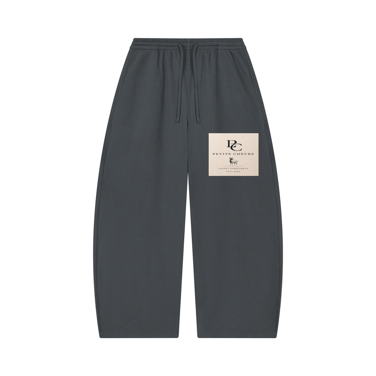 Unisex Waffle Barrel Leg Pants