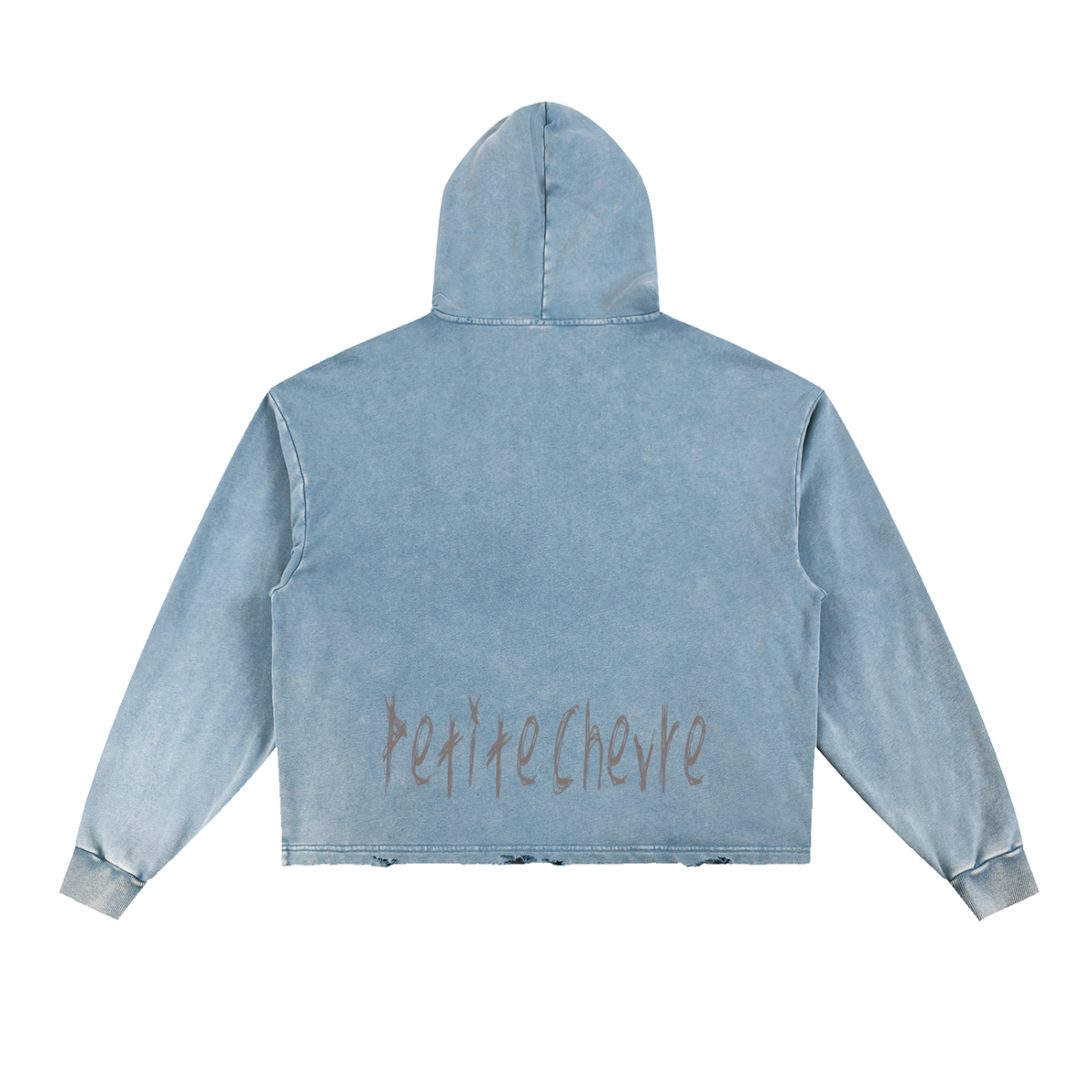 Vintage Washed Frayed-Hem Hoodie
