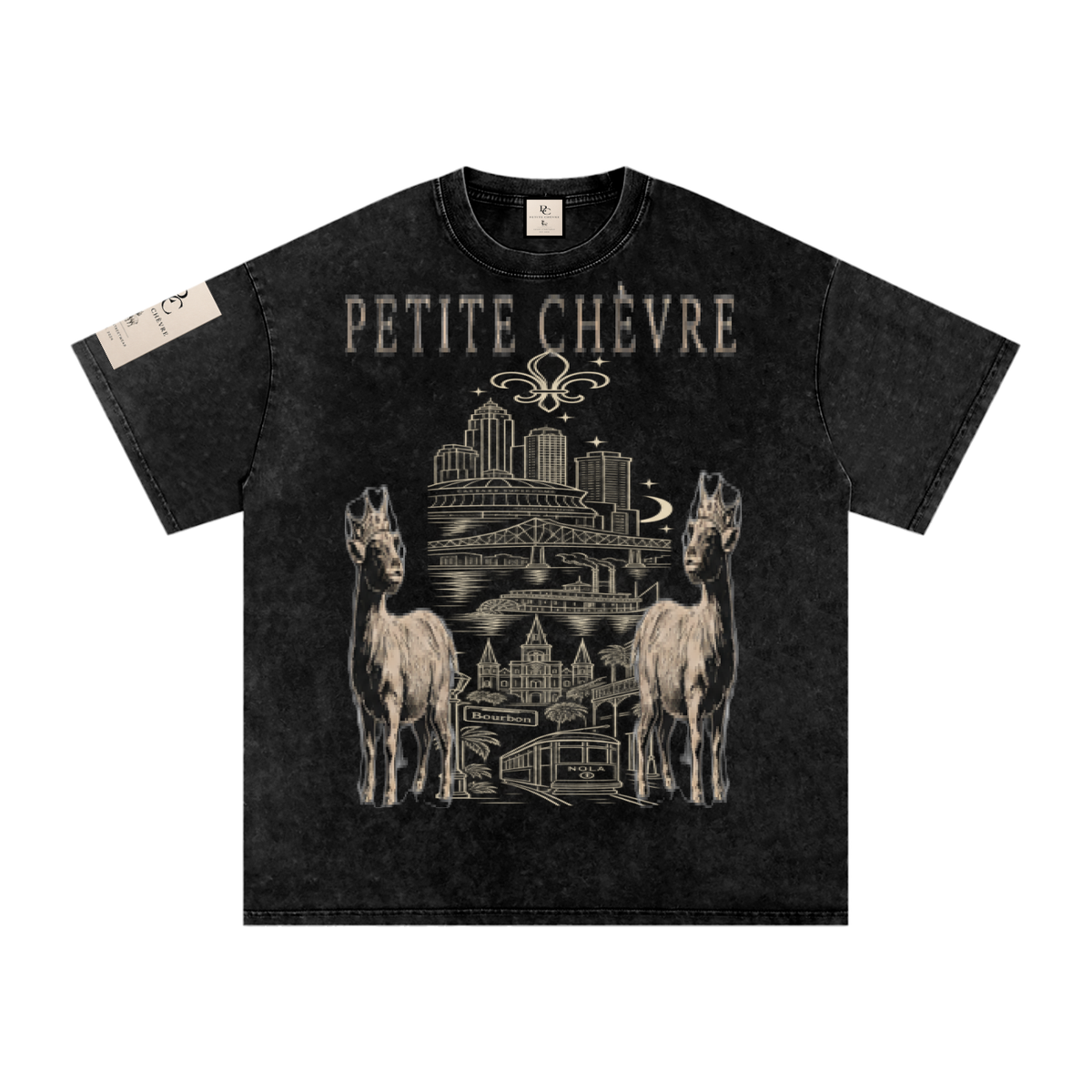 Snow Washed Oversized Cotton T-Shirt