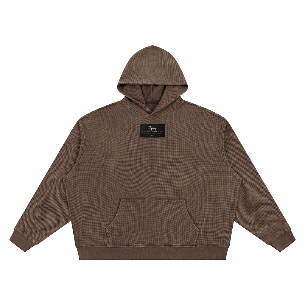 Unisex Vintage Wash Waffle Boxy Hoodie