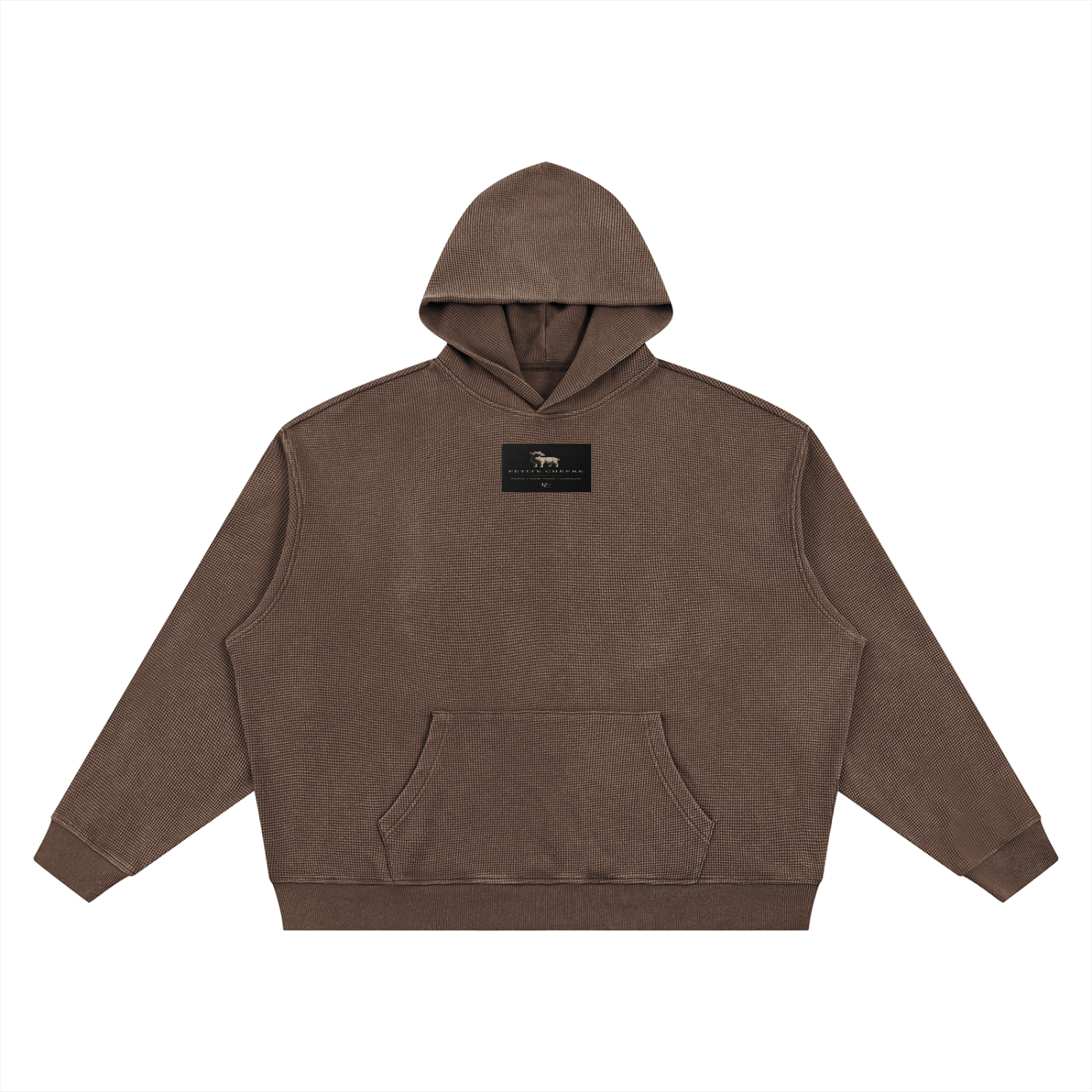 Unisex Vintage Wash Waffle Boxy Hoodie