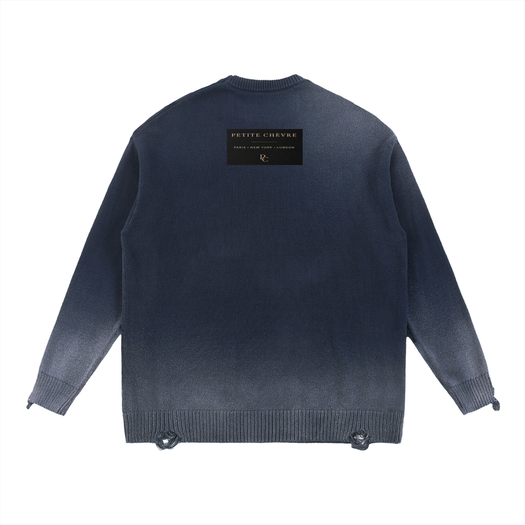 Sun Fade Distressed Ripped Crewneck sweater
