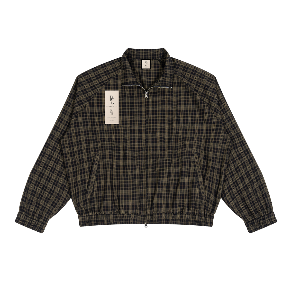 Unisex Plaid Full-Zip Track Jacket