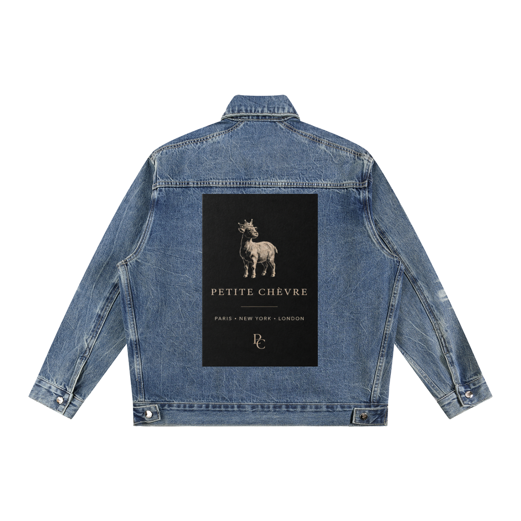 Vintage Wash Zip Up Denim Jacket