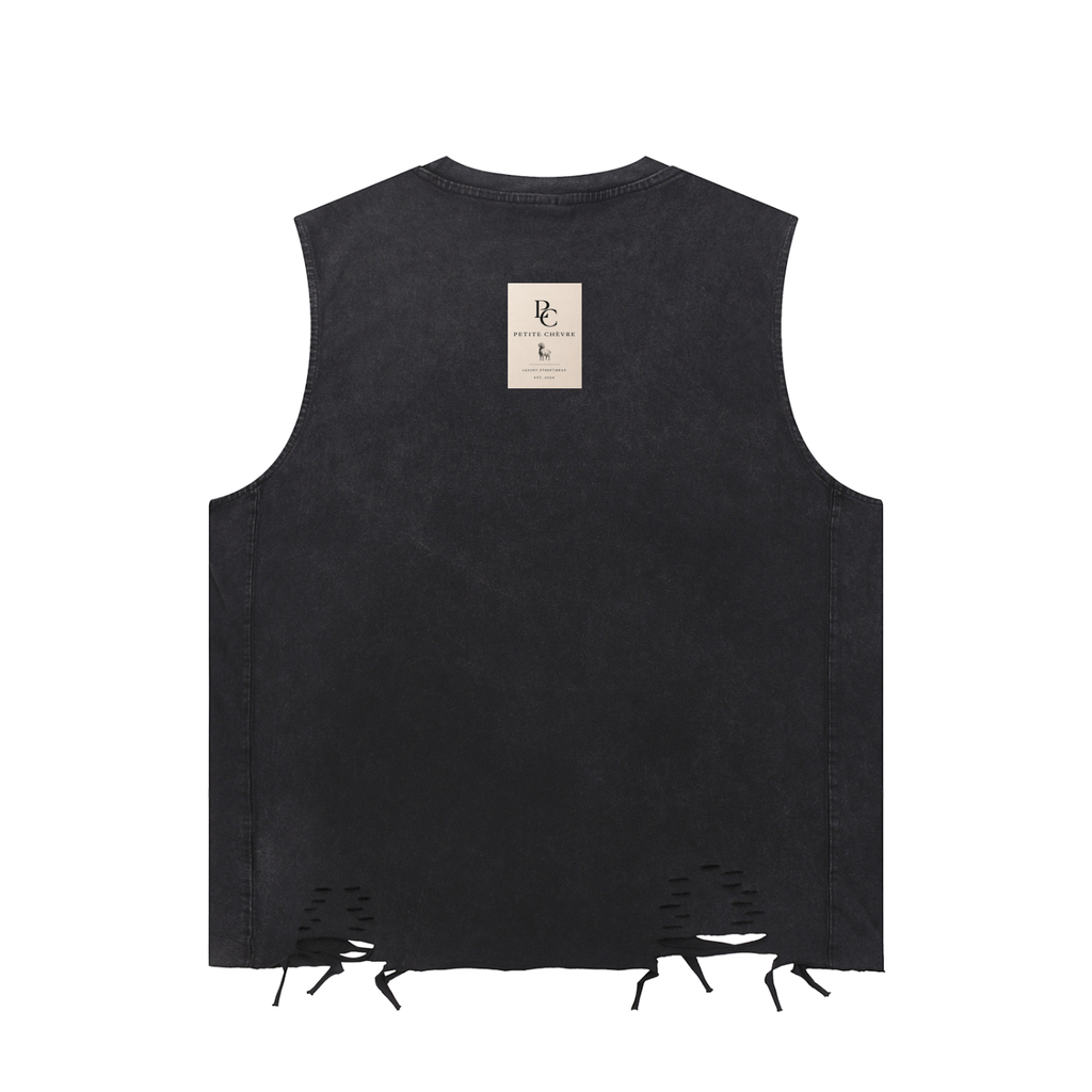 Snow Washed Raw-Hem Tank Top