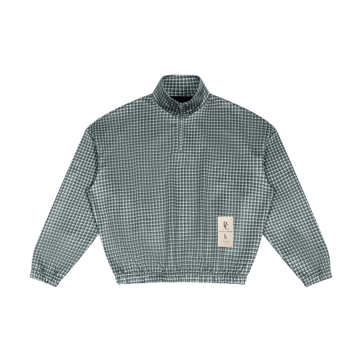 Unisex Plaid Quarter-Zip Sweatshirt