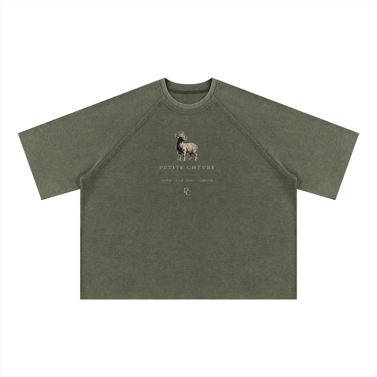 Unisex Mineral Wash Boxy Waffle T-Shirt